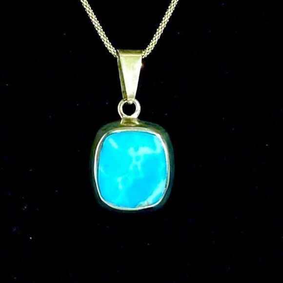 ALL Stunning Larimar & Sterling 925 Silver Pendant & Chain - Picture 1 of 10